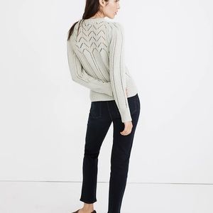 Pointelle Puff-Sleeve Sweater